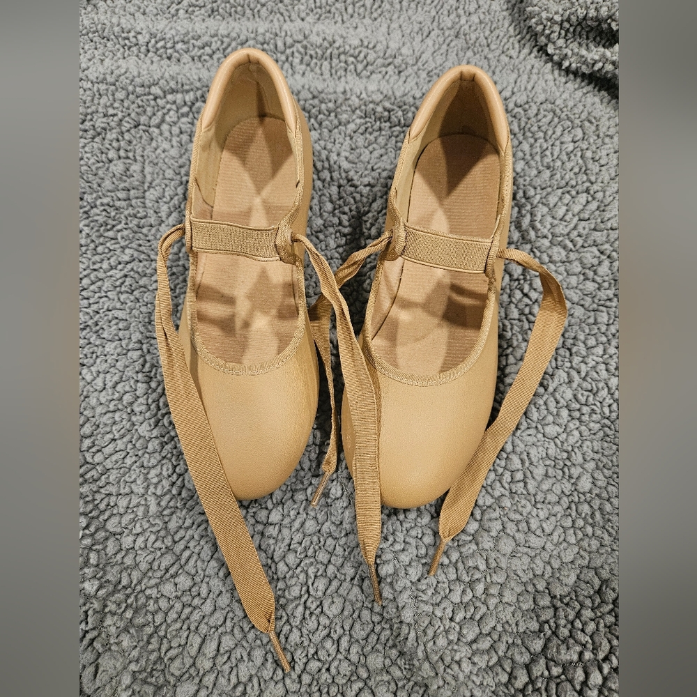 Linodes Girls Tan Tap Shoes